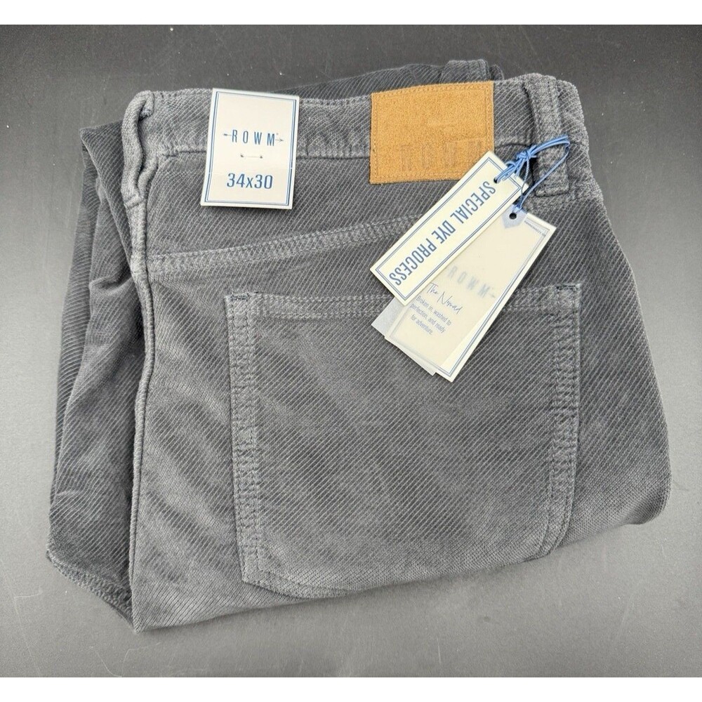 ROWM "The Nomad" Men's Gray Straight Fit Corduroy Pants 34x30 NWT